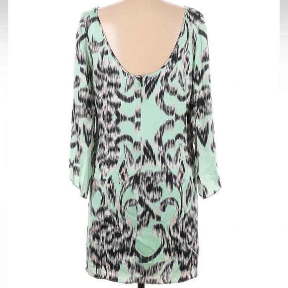 An Original Milly of New York Mint Green Silk Flutter Sleeve Dress Size 12 Large - Picture 3 of 9